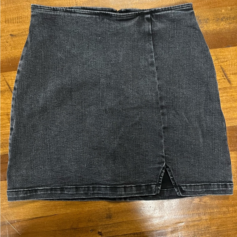 wild fable black denim mini skirt